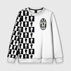 Свитшот детский Ювентус паттерн люди, цвет: 3D-белый