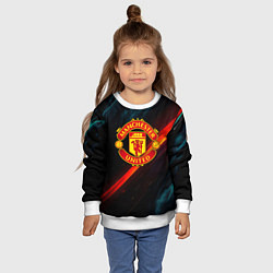 Свитшот детский Манчестер Юнайтед абстракция, цвет: 3D-белый — фото 2