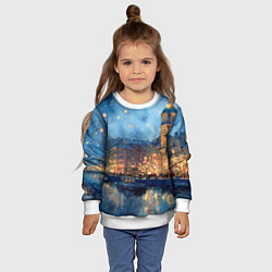 Свитшот детский Зимняя ночь Санкт-Петербурга, цвет: 3D-белый — фото 2