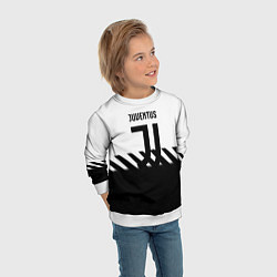 Свитшот детский Ювентус полосы геометрия линии, цвет: 3D-белый — фото 2