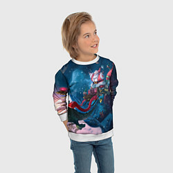 Свитшот детский Санта с динозавром, цвет: 3D-белый — фото 2