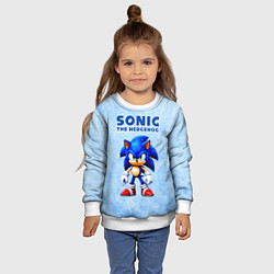 Свитшот детский Соник - синий ёж, цвет: 3D-белый — фото 2