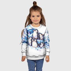 Свитшот детский Пингвины и лёд, цвет: 3D-белый — фото 2