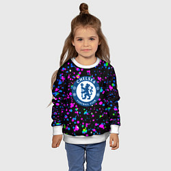 Свитшот детский Челси неоновые краски, цвет: 3D-белый — фото 2