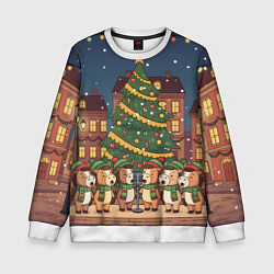 Детский свитшот Новогодний хор лошадок