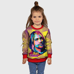 Свитшот детский Kurt Cobain: Abstraction, цвет: 3D-красный — фото 2