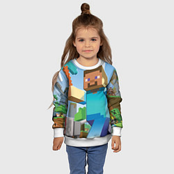 Свитшот детский Minecraft World, цвет: 3D-белый — фото 2