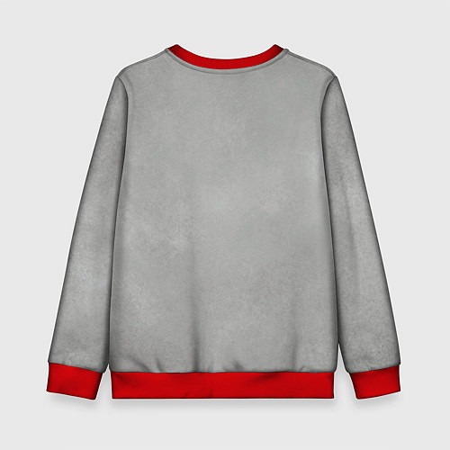 Детский свитшот Белый котик / 3D-Красный – фото 2