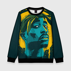 Свитшот детский 2Pac Shakur, цвет: 3D-черный
