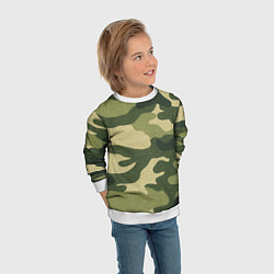Свитшот детский Хаки, цвет: 3D-белый — фото 2