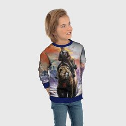 Свитшот детский Красноармеец на медведе, цвет: 3D-синий — фото 2