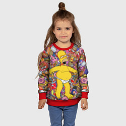 Свитшот детский Рай Гомера, цвет: 3D-красный — фото 2