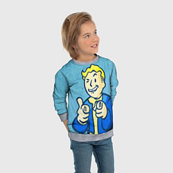 Свитшот детский Fallout: It's okey, цвет: 3D-меланж — фото 2