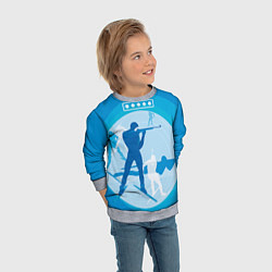 Свитшот детский Биатлон, цвет: 3D-меланж — фото 2