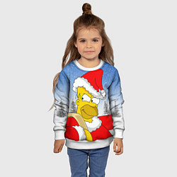 Свитшот детский Санта Гомер, цвет: 3D-белый — фото 2