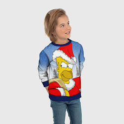 Свитшот детский Санта Гомер, цвет: 3D-синий — фото 2