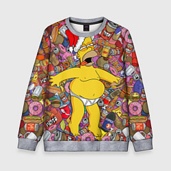 Свитшот детский Обжора Гомер, цвет: 3D-меланж