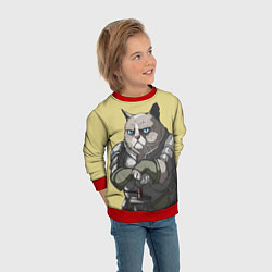 Свитшот детский Кот, цвет: 3D-красный — фото 2