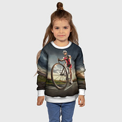 Свитшот детский Велогонщик, цвет: 3D-белый — фото 2