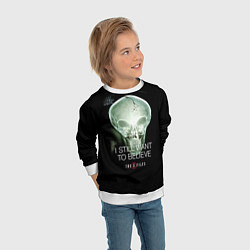 Свитшот детский X-files: Alien skull, цвет: 3D-белый — фото 2
