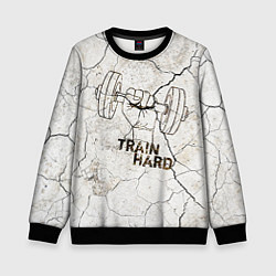 Свитшот детский Train hard, цвет: 3D-черный