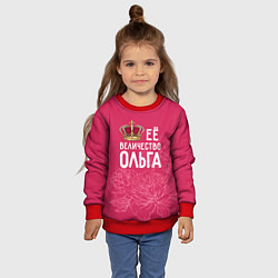 Свитшот детский Её величество Ольга, цвет: 3D-красный — фото 2