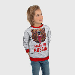 Свитшот детский Bear: Made in Russia, цвет: 3D-красный — фото 2