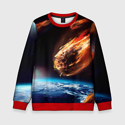 Свитшот детский Метеориты, цвет: 3D-красный