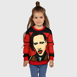 Свитшот детский Mаrilyn Manson, цвет: 3D-красный — фото 2