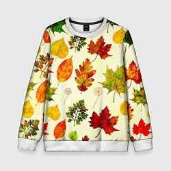 Свитшот детский Осень, цвет: 3D-белый