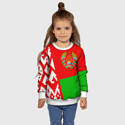 Свитшот детский Патриот Беларуси, цвет: 3D-белый — фото 2