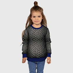 Свитшот детский Черная кожа, цвет: 3D-синий — фото 2
