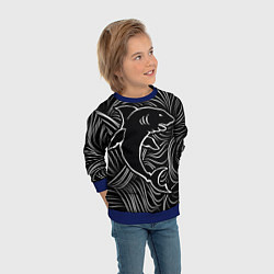 Свитшот детский Акула в в морской пучине, цвет: 3D-синий — фото 2