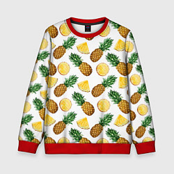 Свитшот детский Ананасы 6, цвет: 3D-красный