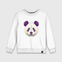 Свитшот хлопковый детский Полигональная панда, цвет: белый