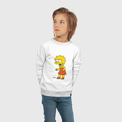 Свитшот хлопковый детский Симпсоны: Лиза, цвет: белый — фото 2