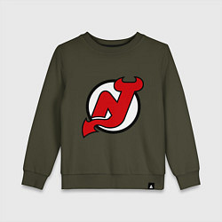 Свитшот хлопковый детский New Jersey Devils, цвет: хаки