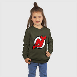 Свитшот хлопковый детский New Jersey Devils, цвет: хаки — фото 2