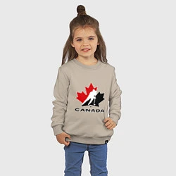 Свитшот хлопковый детский Canada, цвет: миндальный — фото 2