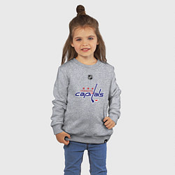 Свитшот хлопковый детский Washington Capitals: Ovechkin 8, цвет: меланж — фото 2