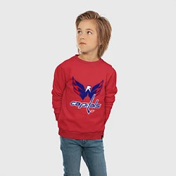Свитшот хлопковый детский Washington Capitals: Ovechkin, цвет: красный — фото 2