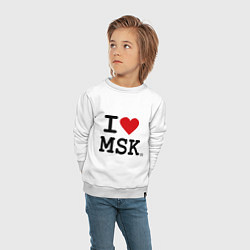 Свитшот хлопковый детский I love MSK, цвет: белый — фото 2