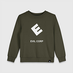 Свитшот хлопковый детский Evil corporation, цвет: хаки