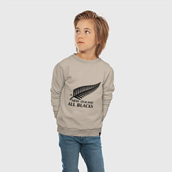 Свитшот хлопковый детский New Zeland: All blacks, цвет: миндальный — фото 2