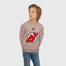 Свитшот хлопковый детский New Jersey Devils: Kovalchuk 17, цвет: пыльно-розовый — фото 2