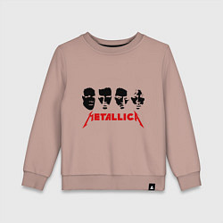 Свитшот хлопковый детский Metallica (Лица), цвет: пыльно-розовый