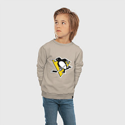 Свитшот хлопковый детский Pittsburgh Penguins, цвет: миндальный — фото 2