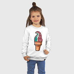 Свитшот хлопковый детский Мороженое-осьминог, цвет: белый — фото 2