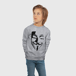 Свитшот хлопковый детский Vendetta Mask, цвет: меланж — фото 2