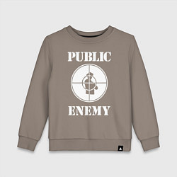 Свитшот хлопковый детский Public Enemy, цвет: утренний латте